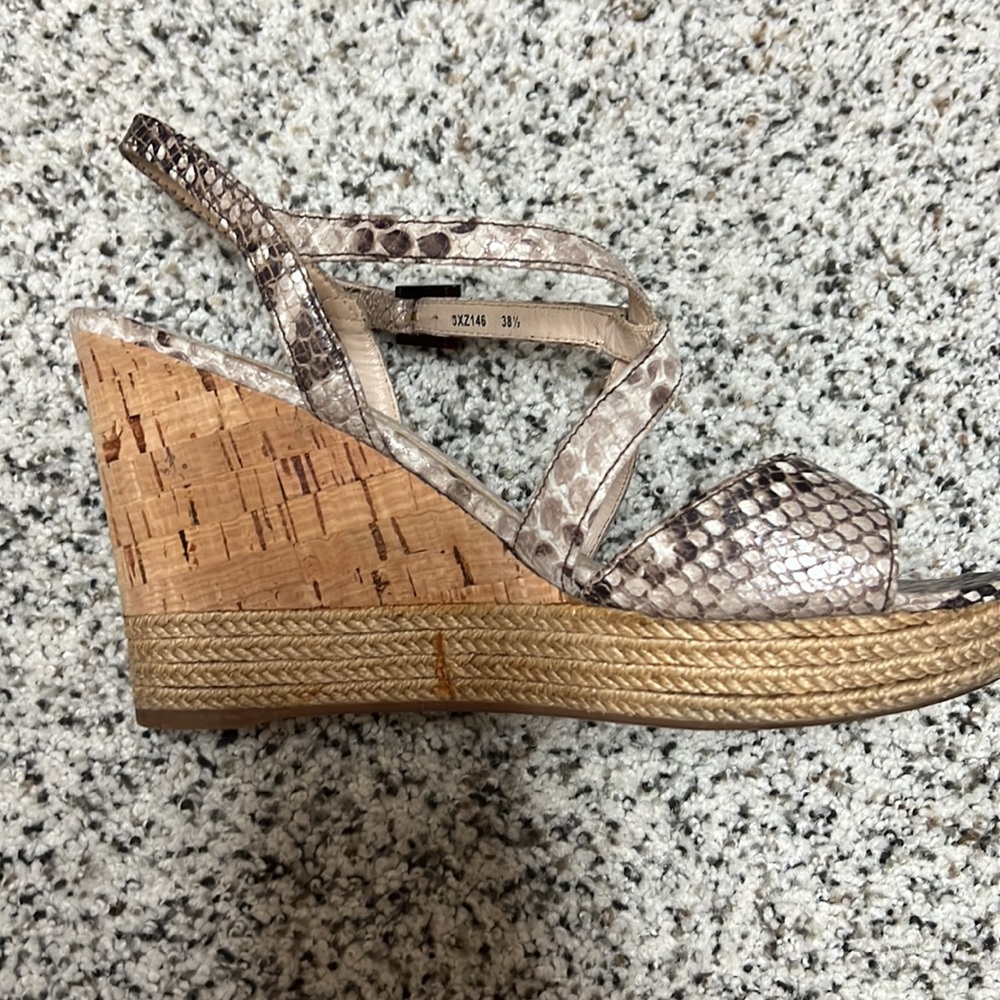 Authentic Pre Owned Python Prada Wedges Sz 8.5 Mi… - image 5